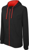 MEN'S CONTRAST Kapucnis felső FULL ZIP SWEATSHIRT Black/Red